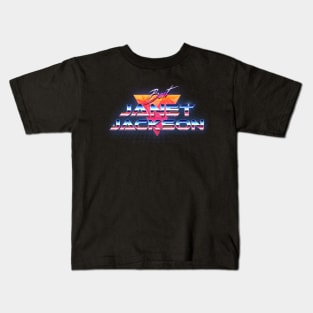 Janet Jackson Retro Crome Art Kids T-Shirt